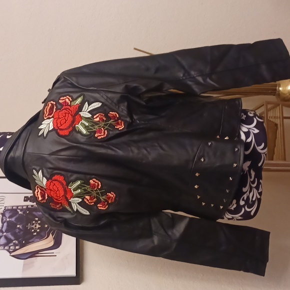 Faux Leather Biker Jacket - Picture 5 of 6
